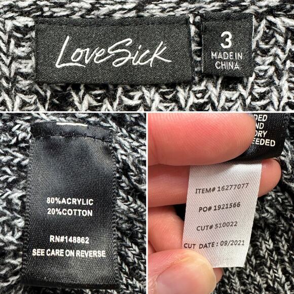 Torrid Lovesick Long Sleeve Raglan Duster Cardigan Space Dye Rainbow Skull Sz: 3 - Picture 8 of 8